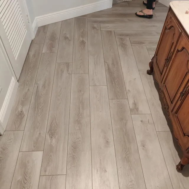 Wood-look plank flooring